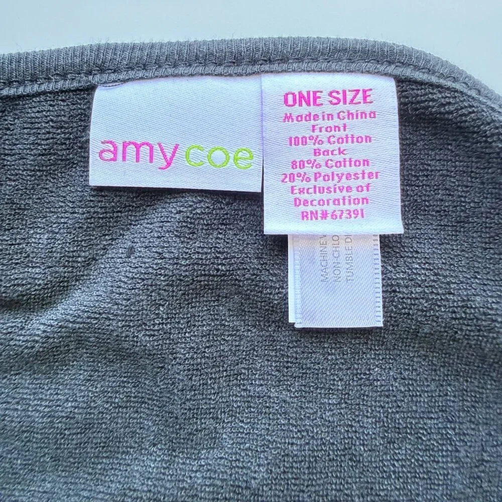 Amy Coe Baby Bib One Size Black Pink/Silver Tiara Embroidery Cotton Blend